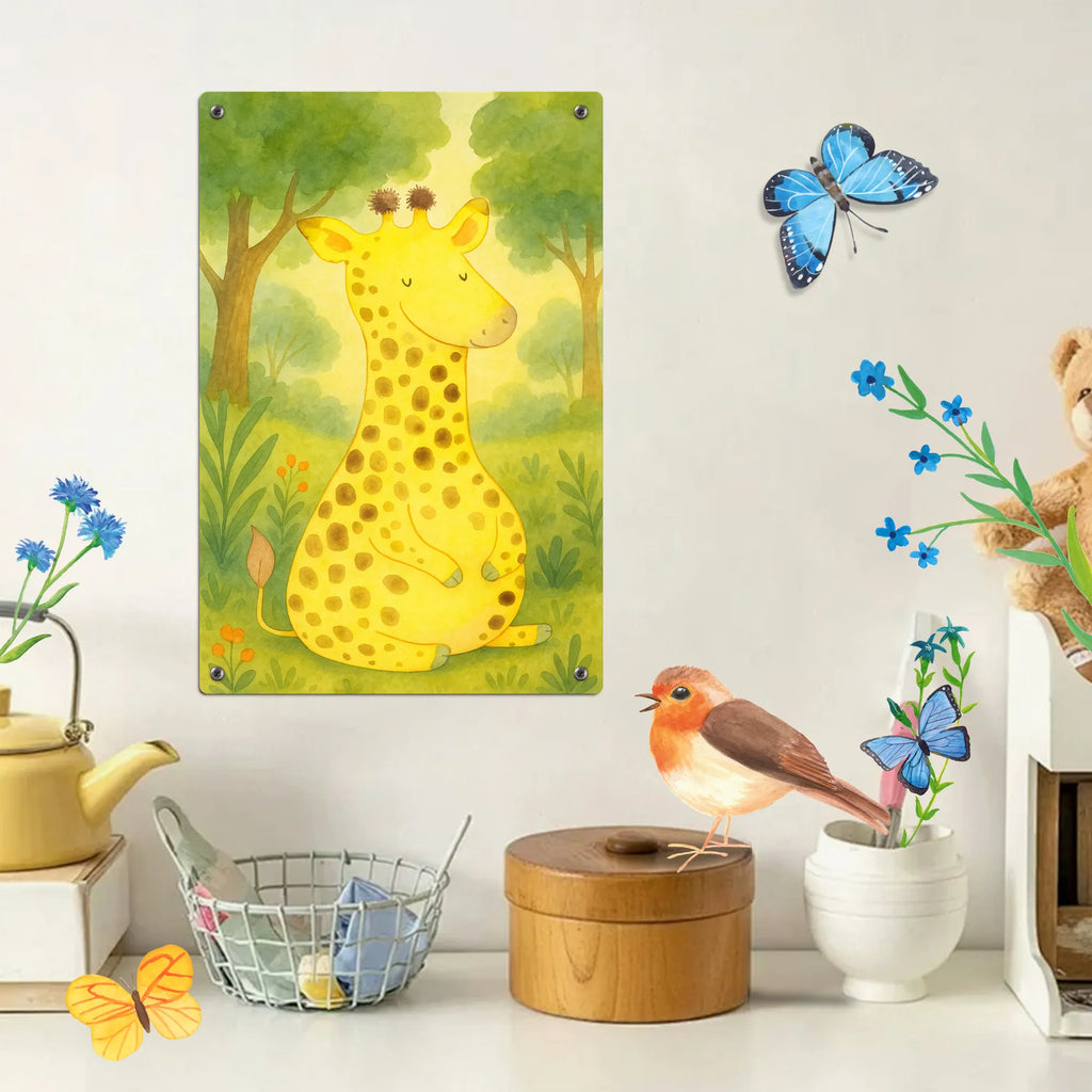 Metalowy szyld do malowania po numerach żyrafa Zadowolony Design Afryka, dzikie zwierzęta