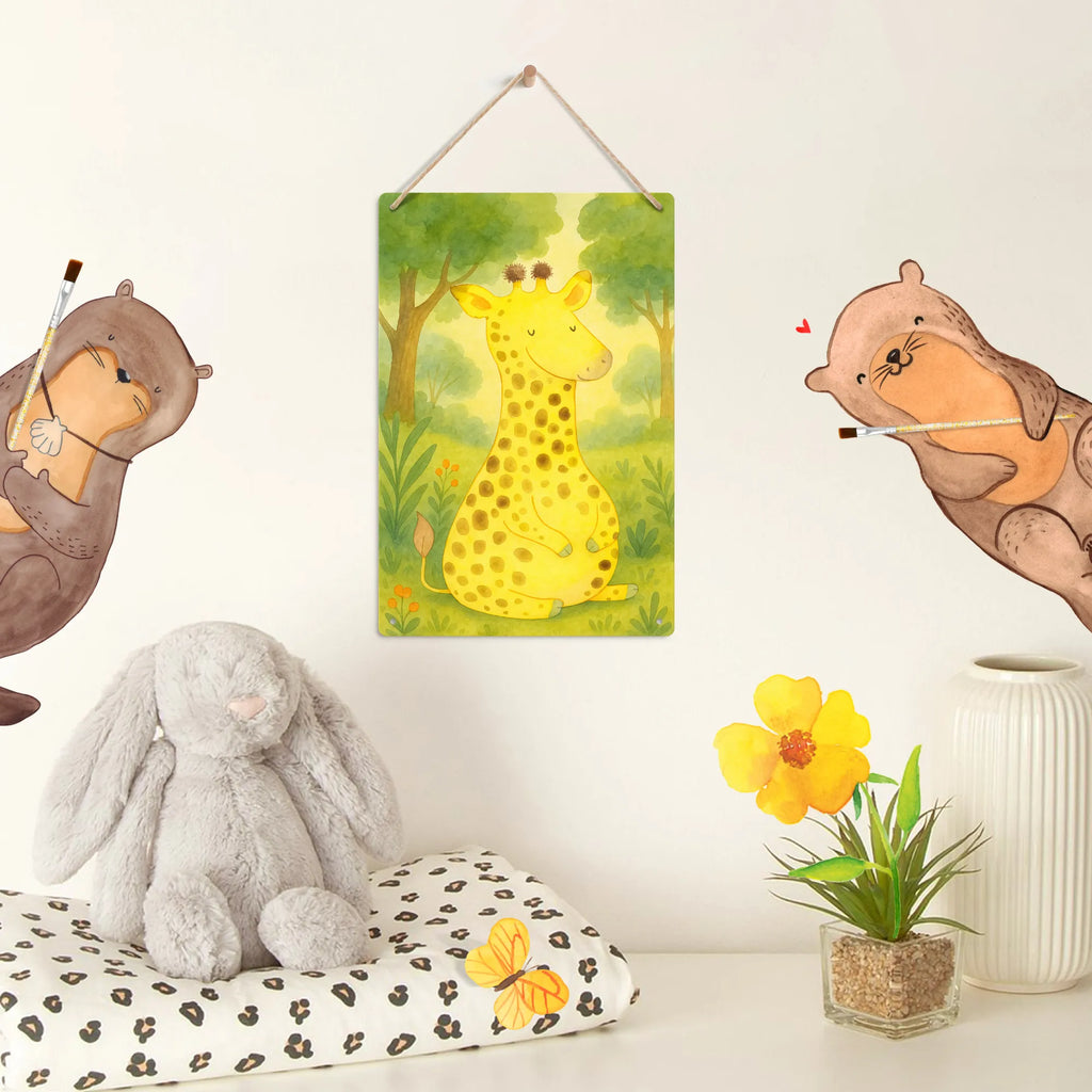 Metalowy szyld do malowania po numerach żyrafa Zadowolony Design Afryka, dzikie zwierzęta
