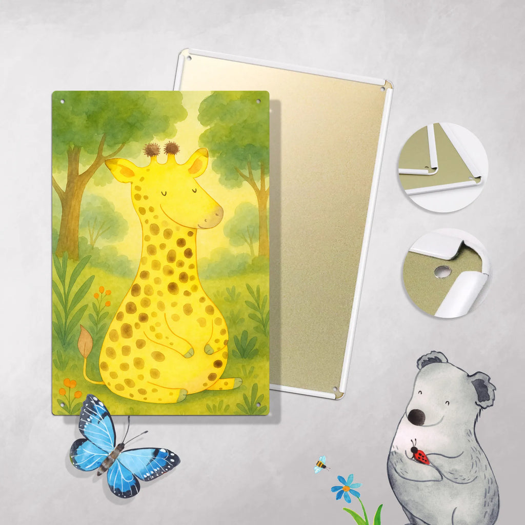 Metalowy szyld do malowania po numerach żyrafa Zadowolony Design Afryka, dzikie zwierzęta