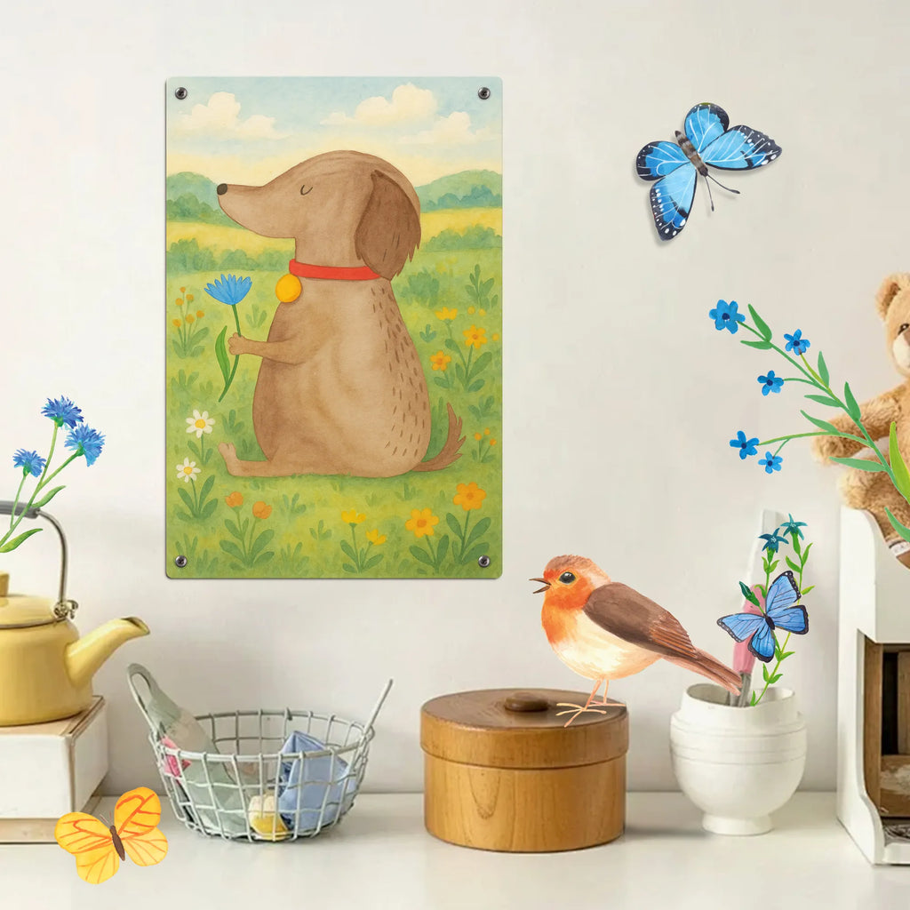 Metalowy szyld do malowania po numerach pies kwiat Design Pies, motyw psa, zwierzę domowe, rasa psa, miłośnik zwierząt, właściciel psa, powiedzenia