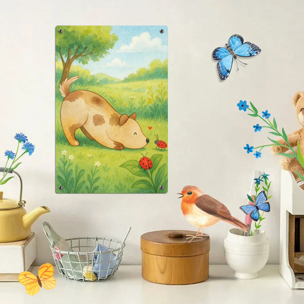 Metalowy szyld do malowania po numerach pies biedronka Design Pies, motyw psa, zwierzę domowe, rasa psa, miłośnik zwierząt, właściciel psa, powiedzenia