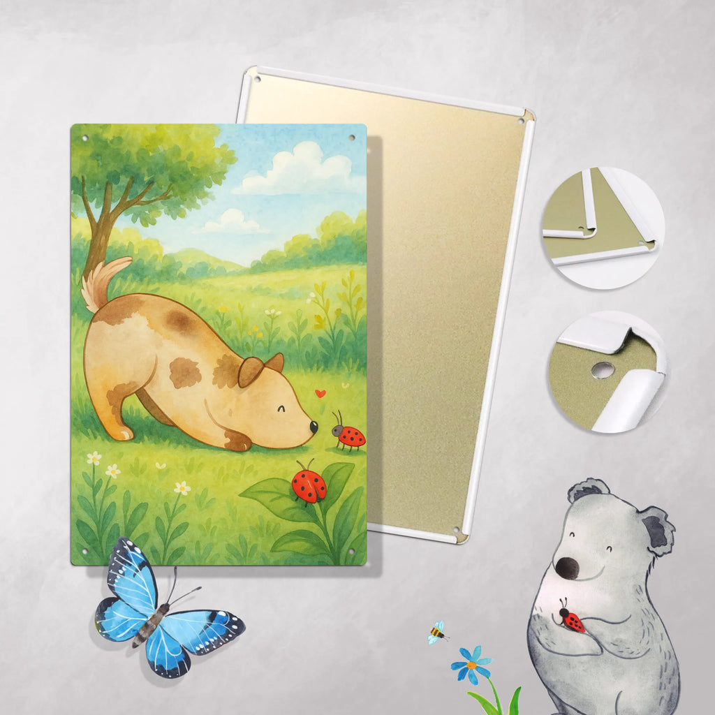 Metalowy szyld do malowania po numerach pies biedronka Design Pies, motyw psa, zwierzę domowe, rasa psa, miłośnik zwierząt, właściciel psa, powiedzenia