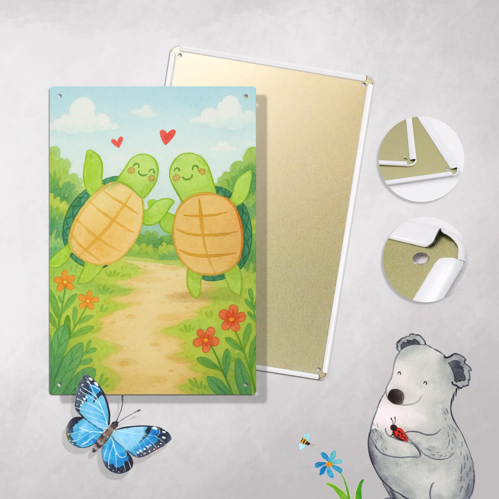 Metalowy szyld do malowania po numerach żółwie para Design Miłość, partner, przyjaciel, przyjaciółka, mąż, żona, wesele, zaręczyny, prośba o rękę, prezent miłosny, rocznica, dzień ślubu