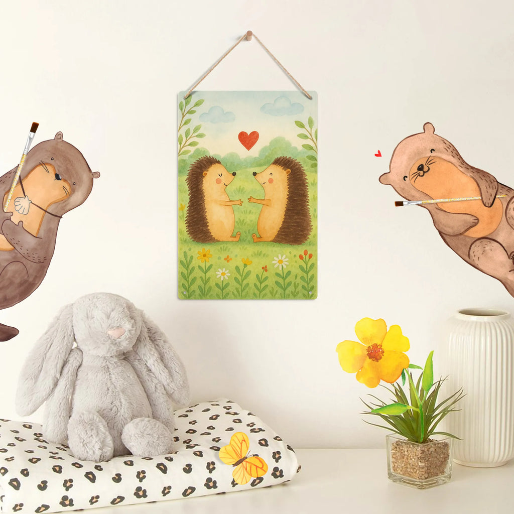 Metalowy szyld do malowania po numerach Miłość jeży Design Miłość, partner, przyjaciel, przyjaciółka, mąż, żona, wesele, zaręczyny, prośba o rękę, prezent miłosny, rocznica, dzień ślubu