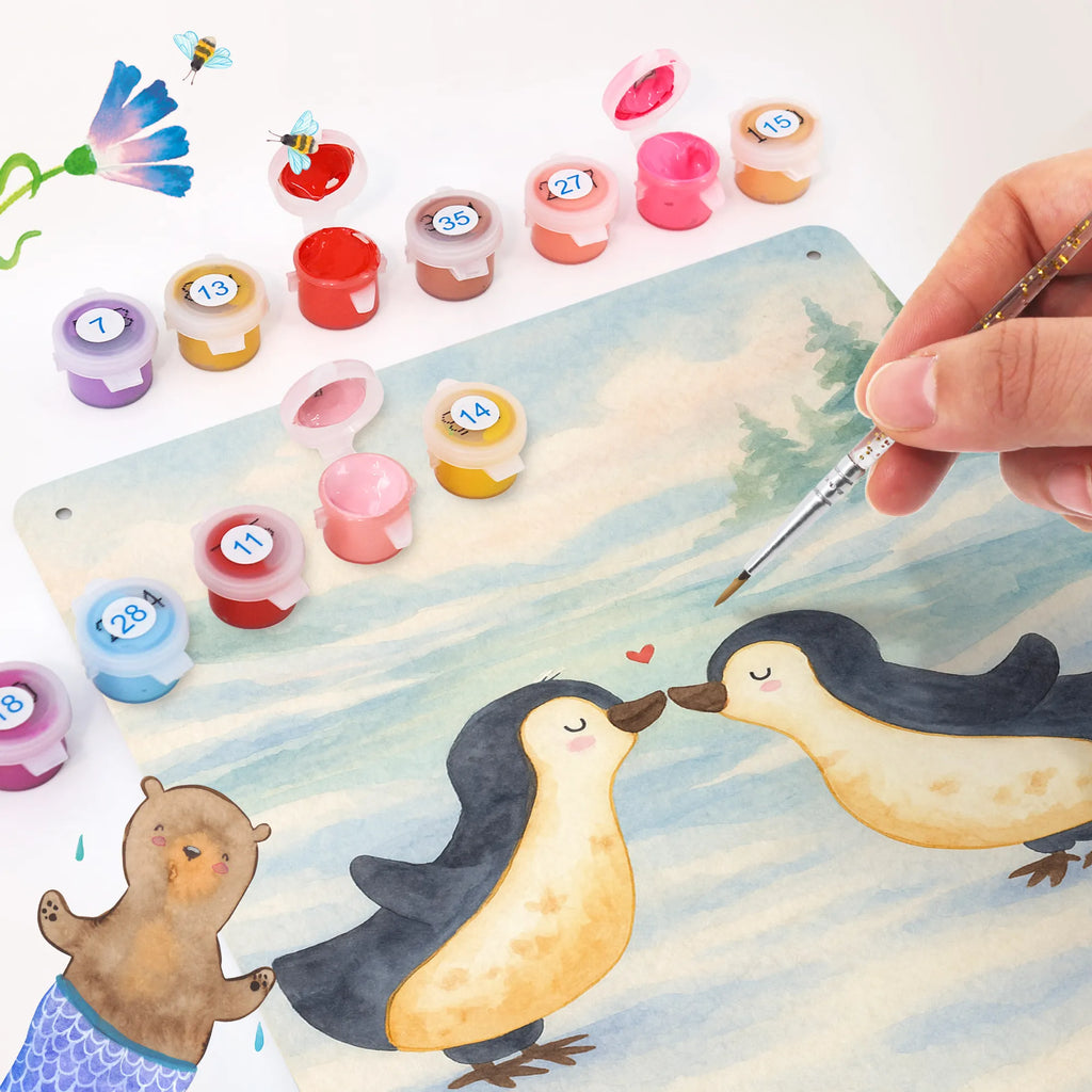 Paint by Numbers Metal Sign Penguins in love Design Love, Loving, Two, Together, Marriage, Engagement, Proposal of marriage, Love gift, gift for her, gift for him, anniversary gift, couple. love couple, anniversary, Penguin, guest gift, proof of love, gift friend, penguins, pair, love saying, gift anniversary, wedding, pair of penguins, fiancée, wedding anniversary, love, gift idea, engagement, gift girlfriend, fiancé, penguin love