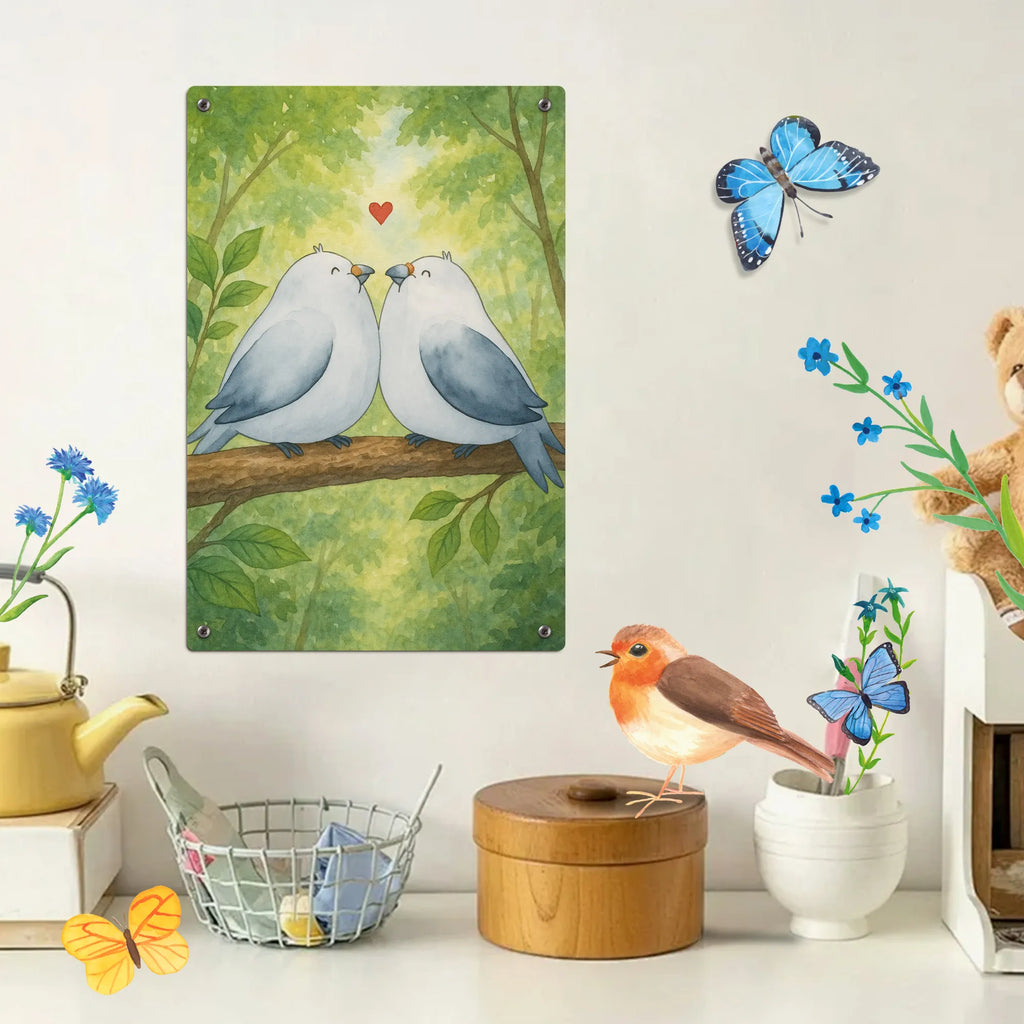 Metalowy szyld do malowania po numerach Gołębia miłość Design Miłość, partner, przyjaciel, przyjaciółka, mąż, żona, wesele, zaręczyny, prośba o rękę, prezent miłosny, rocznica, dzień ślubu