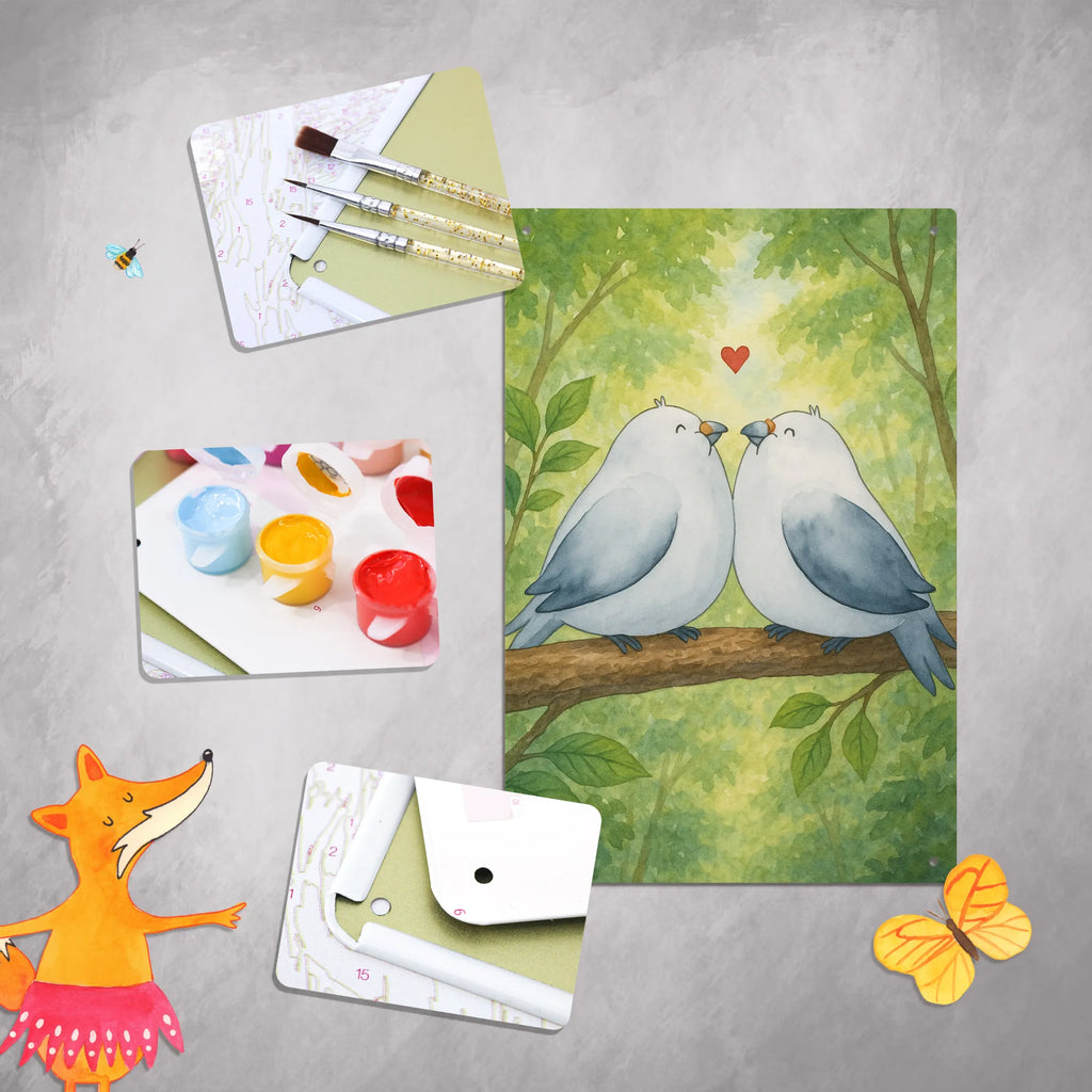 Metalowy szyld do malowania po numerach Gołębia miłość Design Miłość, partner, przyjaciel, przyjaciółka, mąż, żona, wesele, zaręczyny, prośba o rękę, prezent miłosny, rocznica, dzień ślubu