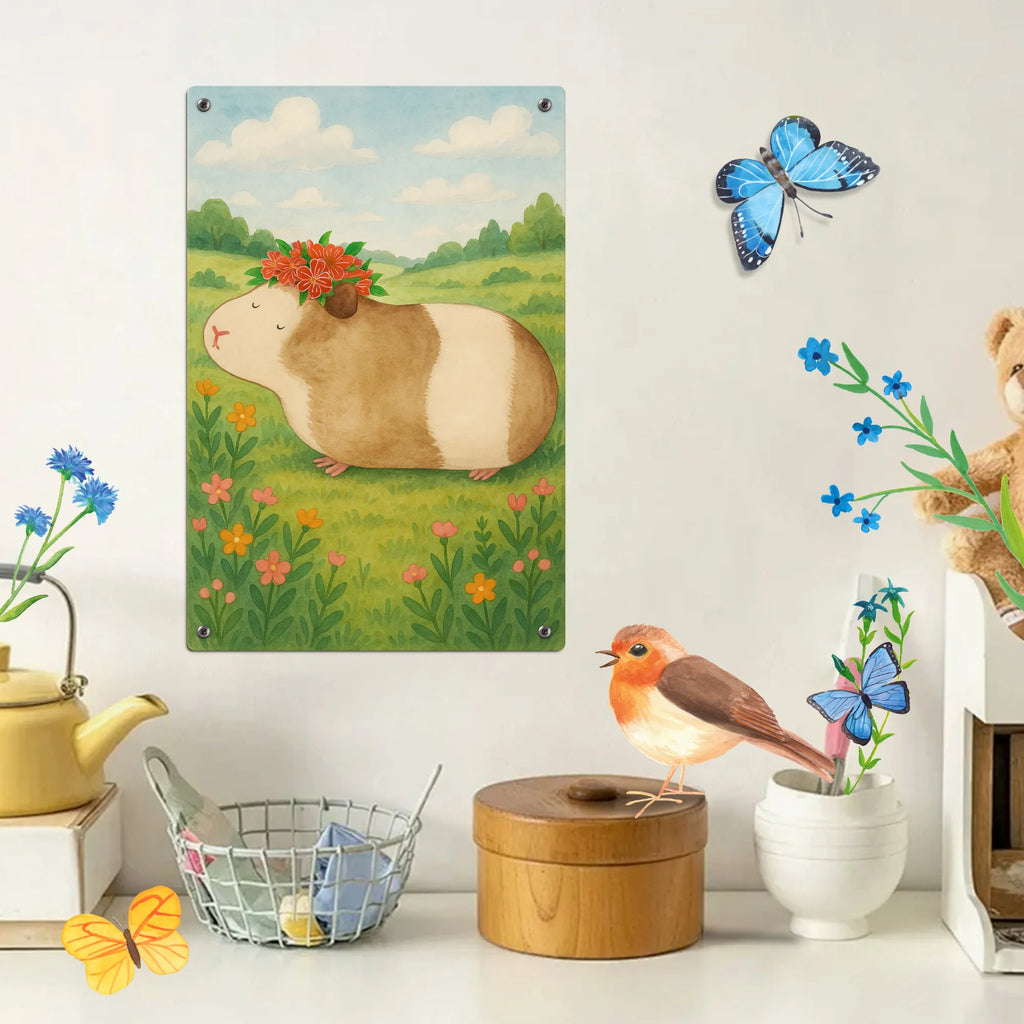 Paint by Numbers Metal Sign Guinea pig wisdom Design small animals, cute, funny, cute animal motives, hand drawn, small world, funny sayings, good mood, happy, gifts, gift ideas, special gifts, animal lover, card, saying, guinea pig, wonderland, wonder, flower child, meerie, motivation, Meeries, reality, wisdom