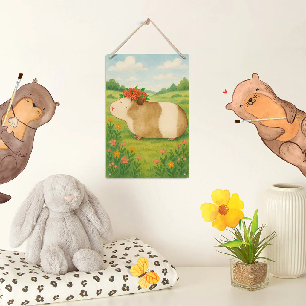 Paint by Numbers Metal Sign Guinea pig wisdom Design small animals, cute, funny, cute animal motives, hand drawn, small world, funny sayings, good mood, happy, gifts, gift ideas, special gifts, animal lover, card, saying, guinea pig, wonderland, wonder, flower child, meerie, motivation, Meeries, reality, wisdom