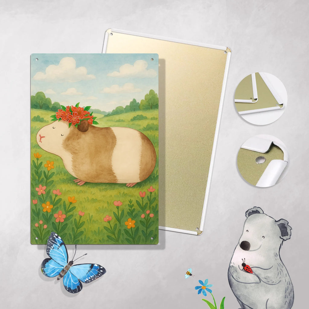 Paint by Numbers Metal Sign Guinea pig wisdom Design small animals, cute, funny, cute animal motives, hand drawn, small world, funny sayings, good mood, happy, gifts, gift ideas, special gifts, animal lover, card, saying, guinea pig, wonderland, wonder, flower child, meerie, motivation, Meeries, reality, wisdom