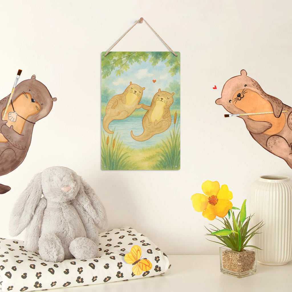 Paint by Numbers Metal Sign otter holding hands Design otter, marten, sea otter, European otter, water mammal, aquatic animal, baby otter, predator, water, otter gifts, animal lover, gift ideas for animal lovers, animal, mammal, water animal, gifts for people in love, Otter Sea Otter Lake Otter
