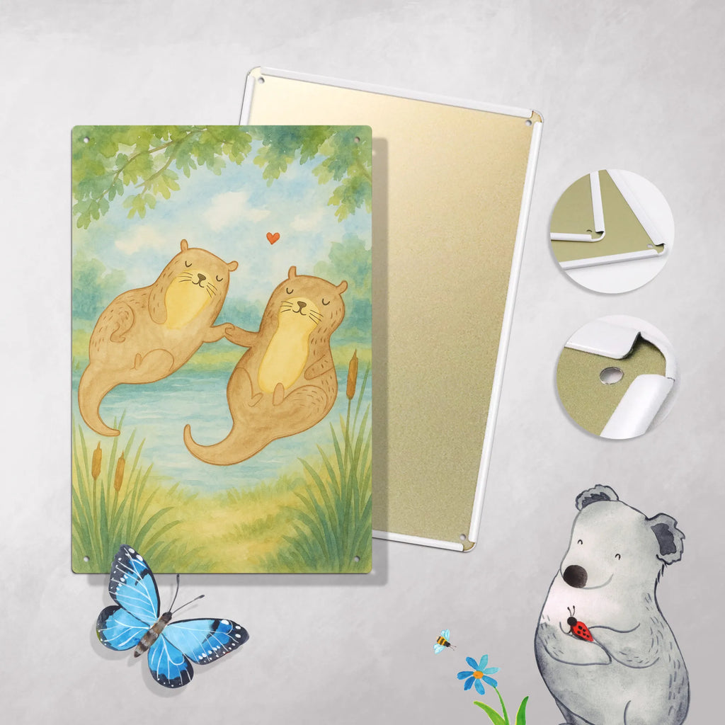 Paint by Numbers Metal Sign otter holding hands Design otter, marten, sea otter, European otter, water mammal, aquatic animal, baby otter, predator, water, otter gifts, animal lover, gift ideas for animal lovers, animal, mammal, water animal, gifts for people in love, Otter Sea Otter Lake Otter