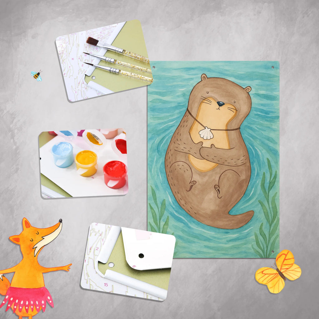 Paint by Numbers Metal Sign otter shell Design otter, marten, sea otter, European otter, water mammal, aquatic animal, baby otter, predator, water, otter gifts, animal lover, gift ideas for animal lovers, animal, mammal, water animal, gifts for people in love, brooding, motivation, office, dreaming, otter love, daydreaming