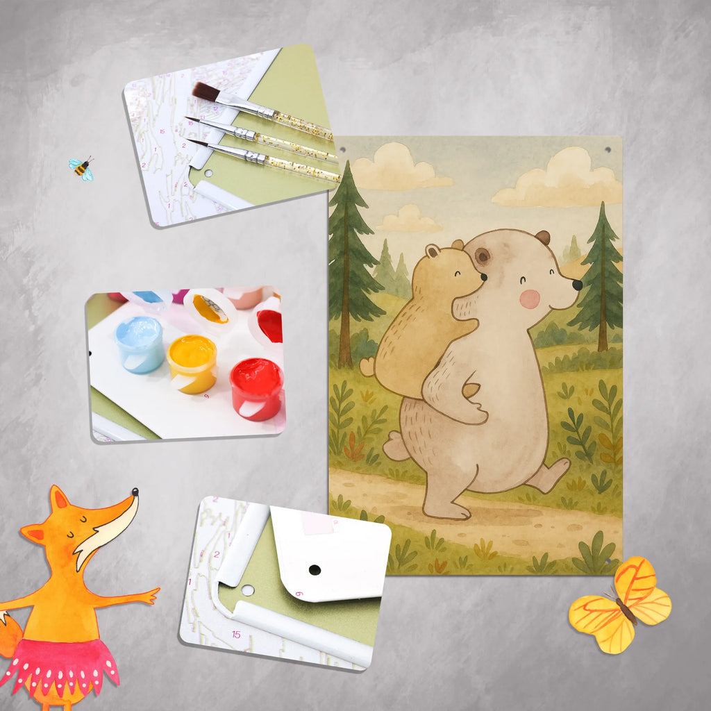 Paint by Numbers Metal Sign Papa Bear Design Family, Father's Day, Mother's Day, brother, sister, Mom, Dad, present, birthday, uncle, daddy, father's day, dad