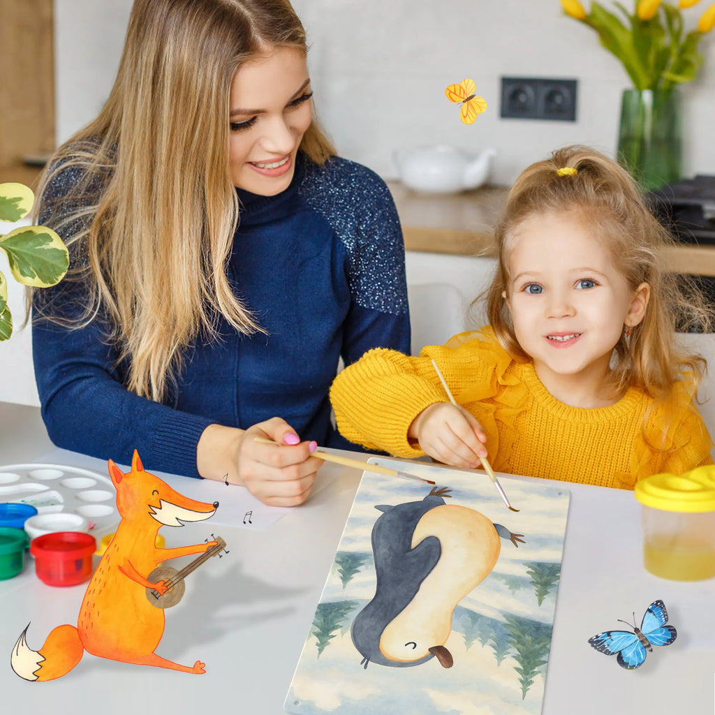 Metalowy szyld do malowania po numerach Pingwin maszerować Design Pinguin