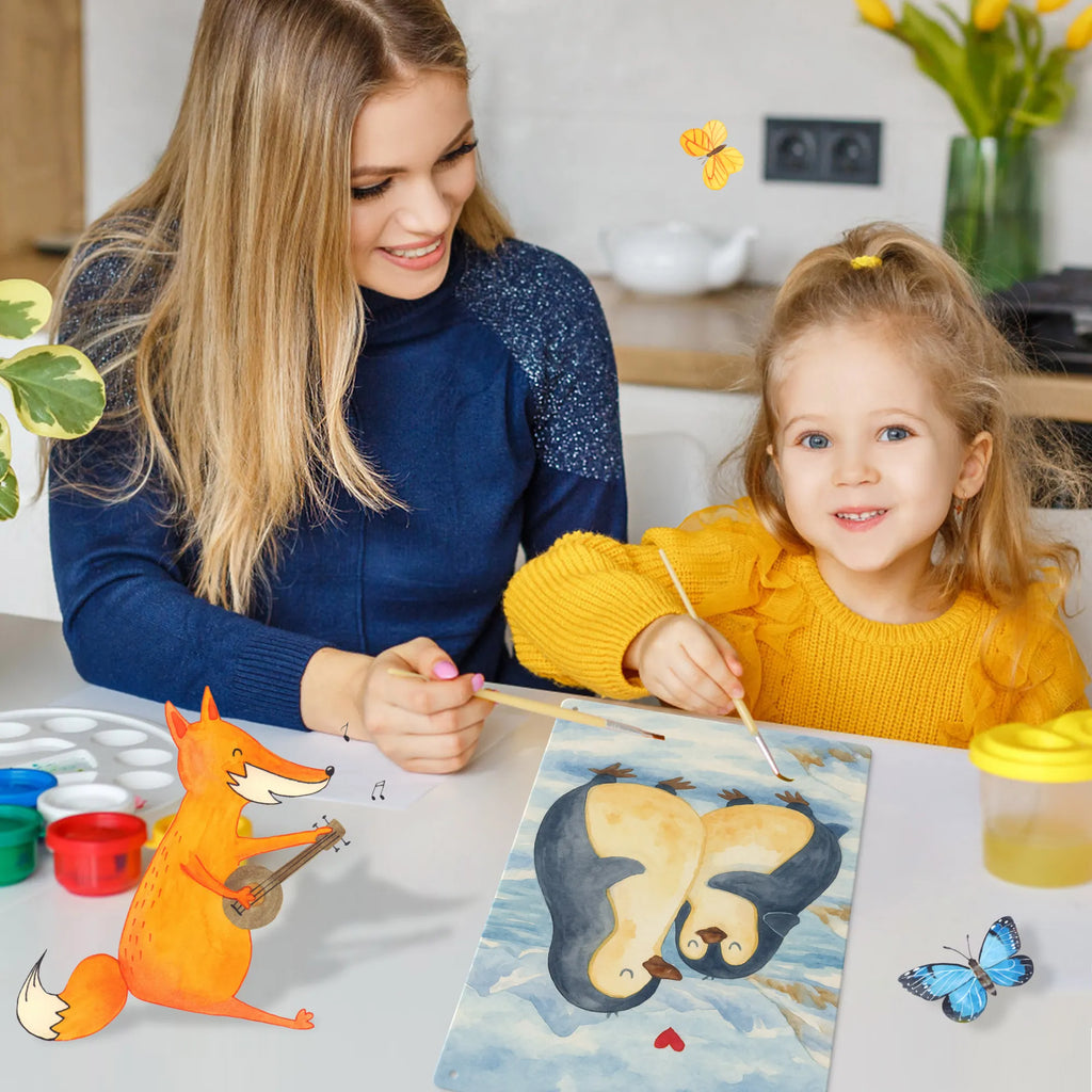 Metalowy szyld do malowania po numerach Pingwin przytulać Design Pinguin