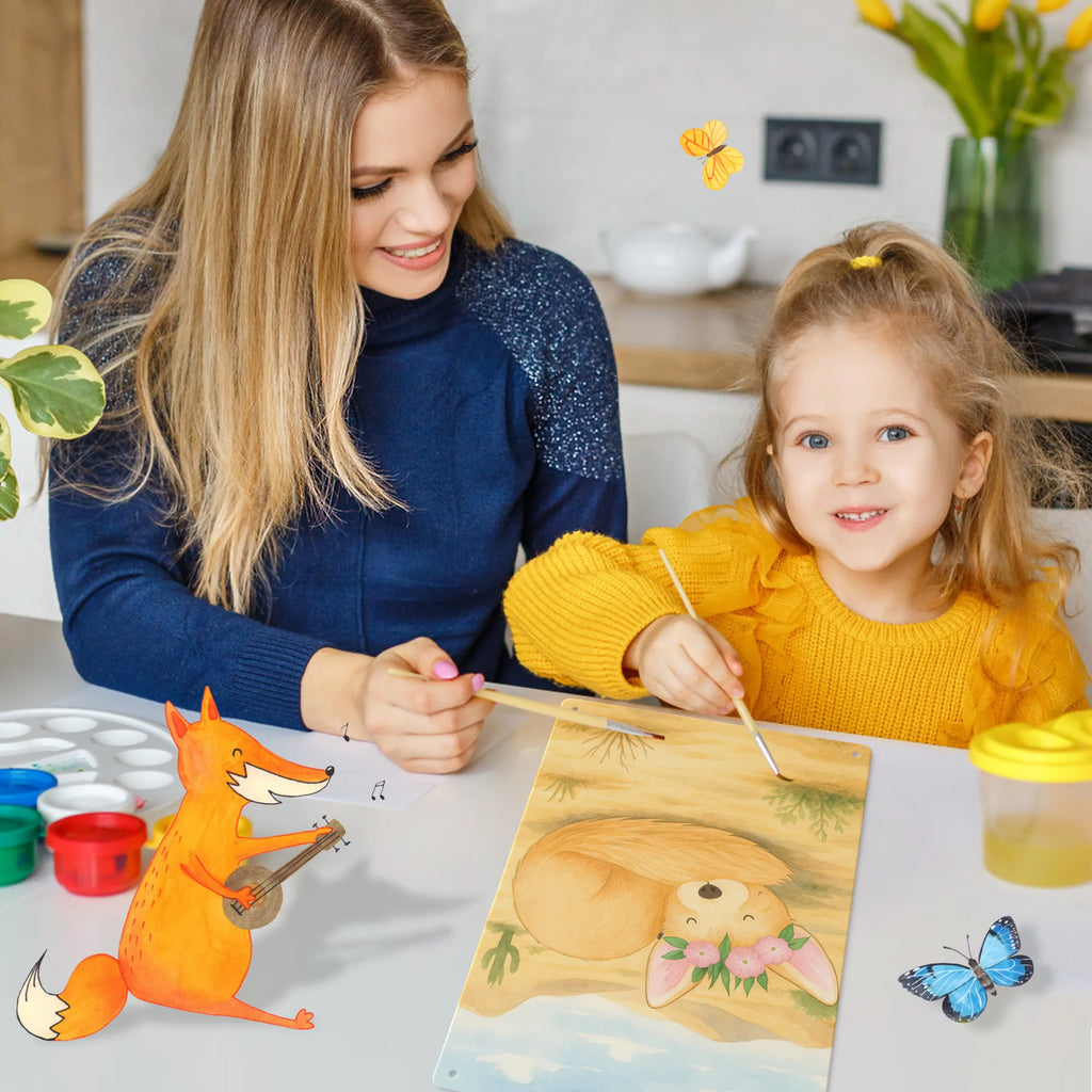 Metalowy szyld do malowania po numerach lis pustynny kwiaty Design Afryka, dzikie zwierzęta