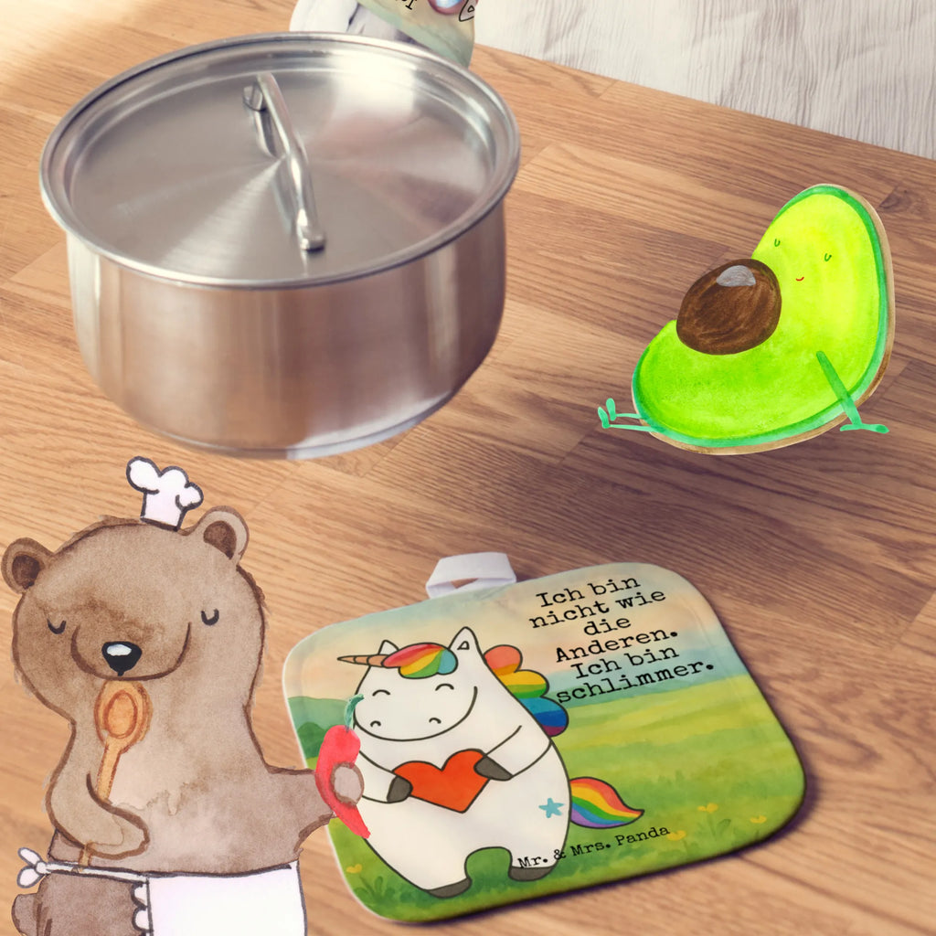 2er Set Topflappen  Einhorn Herz Design Topflappen, Topfuntersetzer, Ofenhandschuh, Topflappen Set, Topflappen lustig, Topflappen mit Spruch, Ofenhandschuhe, Topfhandschuhe, Topfhandschuh, Topflappenset, Topflappen 2er Set, Schöne Topflappen, Einhorn, Einhörner, Einhorn Deko, Unicorn, Herz, schlimm, böse, witzig, lustig, Freundin, anders, bunt