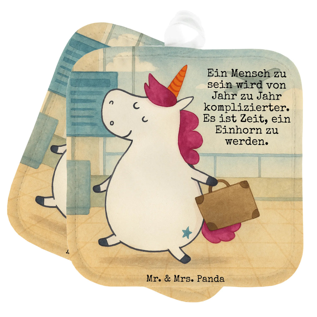 2er Set Topflappen  Einhorn Koffer Design Topflappen, Topfuntersetzer, Ofenhandschuh, Topflappen Set, Topflappen lustig, Topflappen mit Spruch, Ofenhandschuhe, Topfhandschuhe, Topfhandschuh, Topflappenset, Topflappen 2er Set, Schöne Topflappen, Einhorn, Einhörner, Einhorn Deko, Unicorn, unicorn, Koffer, Verreisen, Reise, Gepäck, Abenteuer, Erwachsen, Kind, albern, Spaß, lustig, witzig