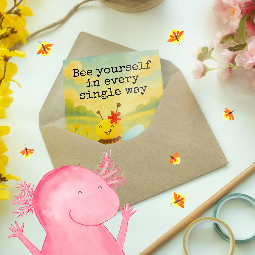 Grußkarte Biene Blume Design Grußkarte, Klappkarte, Einladungskarte, Glückwunschkarte, Hochzeitskarte, Geburtstagskarte, Karte, Ansichtskarten, Biene, Wespe, Hummel