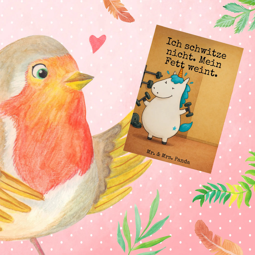 Grußkarte Einhorn Fitness Design Grußkarte, Klappkarte, Einladungskarte, Glückwunschkarte, Hochzeitskarte, Geburtstagskarte, Karte, Ansichtskarten, Einhorn, Einhörner, Einhorn Deko, Unicorn, Gym, Fitness, Fitnessstudio, Diät, Abnehmen, Sport, Pumpen, Geräte, Sixpack