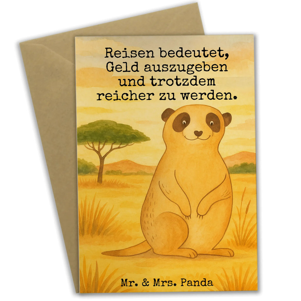 Grußkarte Erdmännchen Design Grußkarte, Klappkarte, Einladungskarte, Glückwunschkarte, Hochzeitskarte, Geburtstagskarte, Karte, Ansichtskarten, Afrika, Wildtiere, Erdmännchen, Reisen, Spruch, Weltreise, Afrikareise, Roadtrip, Traveling