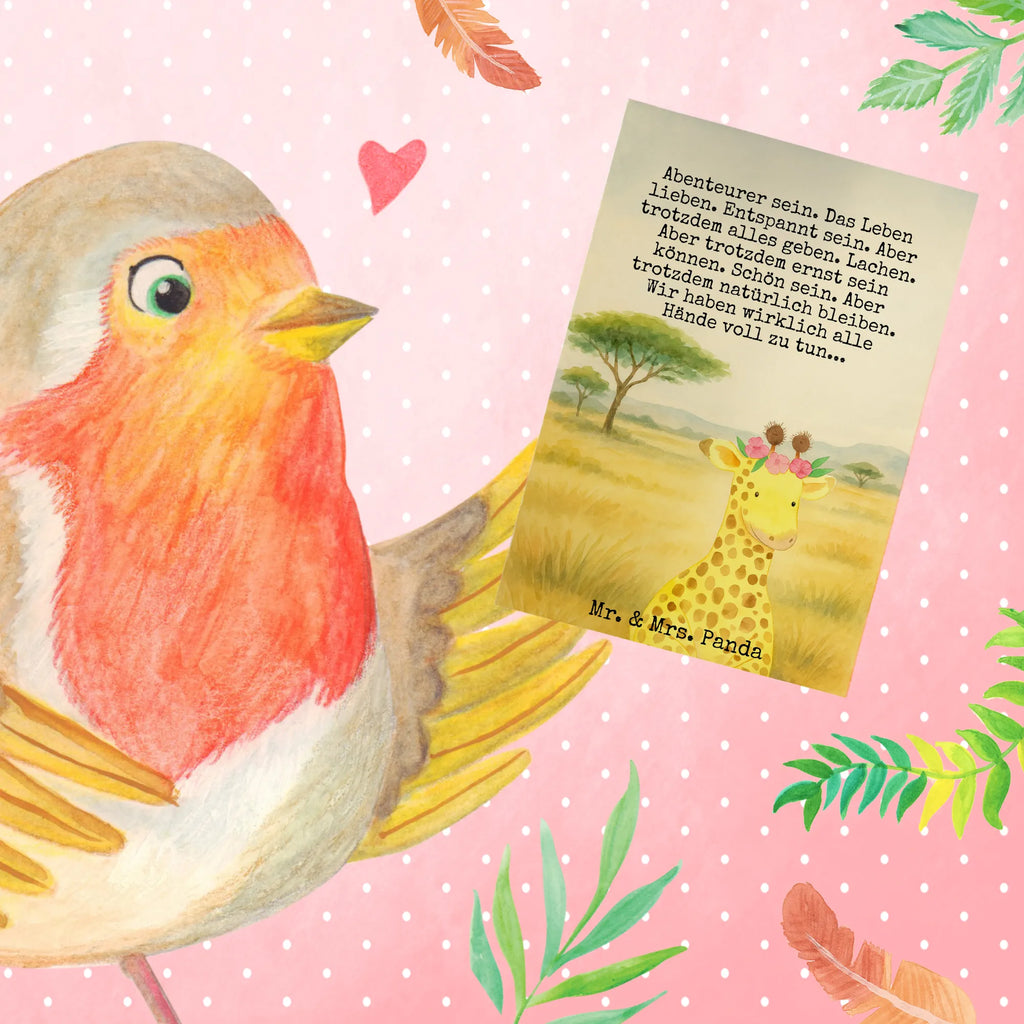 Grußkarte Giraffe Blumenkranz Design Grußkarte, Klappkarte, Einladungskarte, Glückwunschkarte, Hochzeitskarte, Geburtstagskarte, Karte, Ansichtskarten, Afrika, Wildtiere, Giraffe, Blumenkranz, Abenteurer, Selbstliebe, Freundin