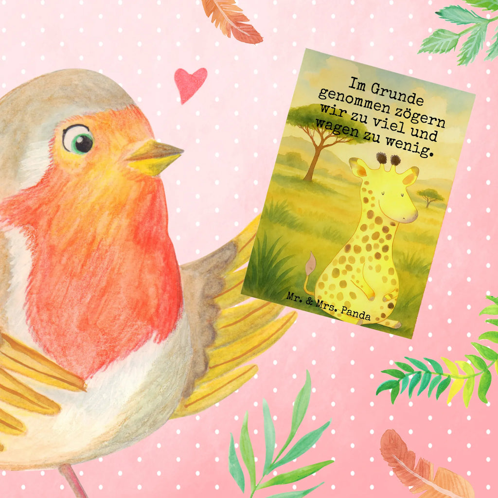 Grußkarte Giraffe Zufrieden Design Grußkarte, Klappkarte, Einladungskarte, Glückwunschkarte, Hochzeitskarte, Geburtstagskarte, Karte, Ansichtskarten, Afrika, Wildtiere, Giraffe, Zufrieden, Glück, Abenteuer