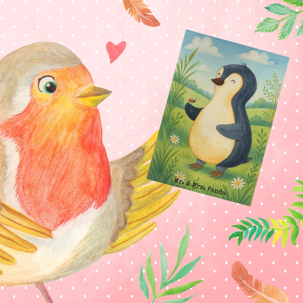 Kartka okolicznościowa Pingwin biedronka Design Ansichtskarten, Klappkarte, Geburtstagskarte, Hochzeitskarte, Glückwunschkarte, Grußkarte, Einladungskarte, Karte, Pinguin, Lebensfreude, Pinguine, Glück, Wunder, Liebe, Marienkäfer, Freude