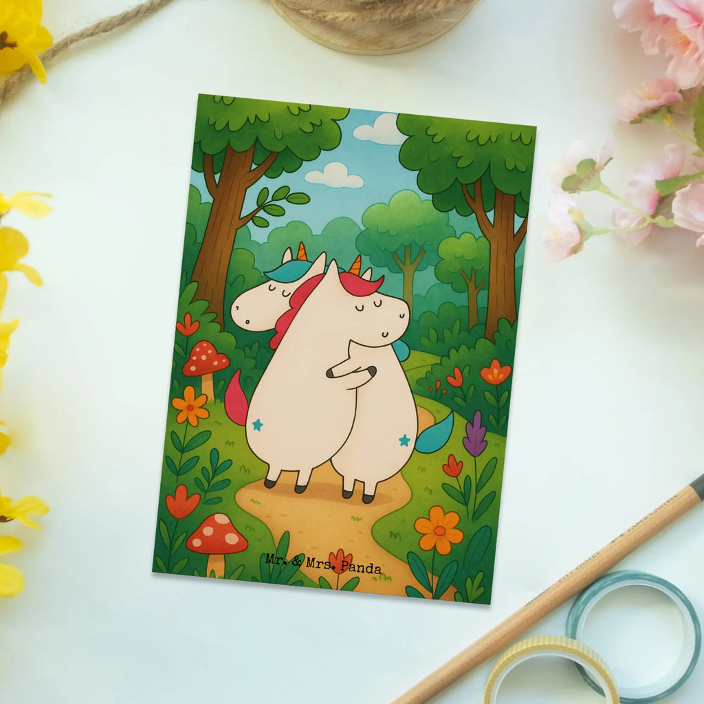 Postcard unicorns Embrace Design Postkarte, Karte, Geschenkkarte, Grußkarte, Einladung, Ansichtskarte, Geburtstagskarte, Einladungskarte, Dankeskarte, Ansichtskarten, Einladung Geburtstag, Einladungskarten Geburtstag, Einhorn, Einhörner, Einhorn Deko, Unicorn, Freundinnen, Freundin, BFF, Schwester, Schwestern, Familie, Geschwister, Sister, Liebe