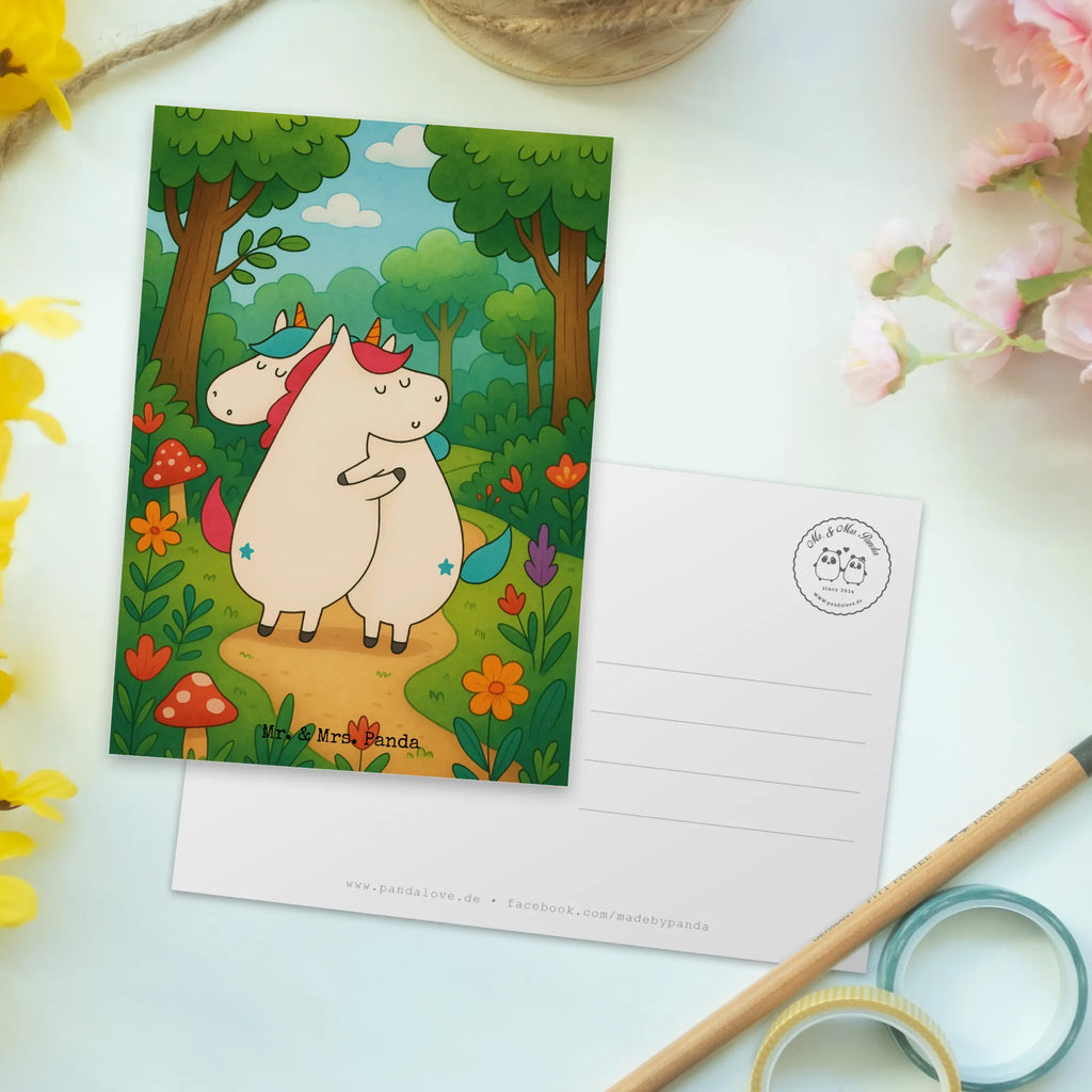 Postcard unicorns Embrace Design Postkarte, Karte, Geschenkkarte, Grußkarte, Einladung, Ansichtskarte, Geburtstagskarte, Einladungskarte, Dankeskarte, Ansichtskarten, Einladung Geburtstag, Einladungskarten Geburtstag, Einhorn, Einhörner, Einhorn Deko, Unicorn, Freundinnen, Freundin, BFF, Schwester, Schwestern, Familie, Geschwister, Sister, Liebe