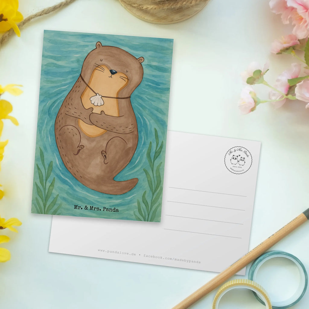 Postcard otter shell Design Ansichtskarten, Ansichtskarte, Postkarte, Karte, Einladungskarte, Einladung Geburtstag, Geschenkkarte, Geburtstagskarte, Grußkarte, Einladung, Dankeskarte, Einladungskarten Geburtstag, Otter, Fischotter, Seeotter, Büro, Motivation, grübeln, Otterliebe, träumen, Tagträumen