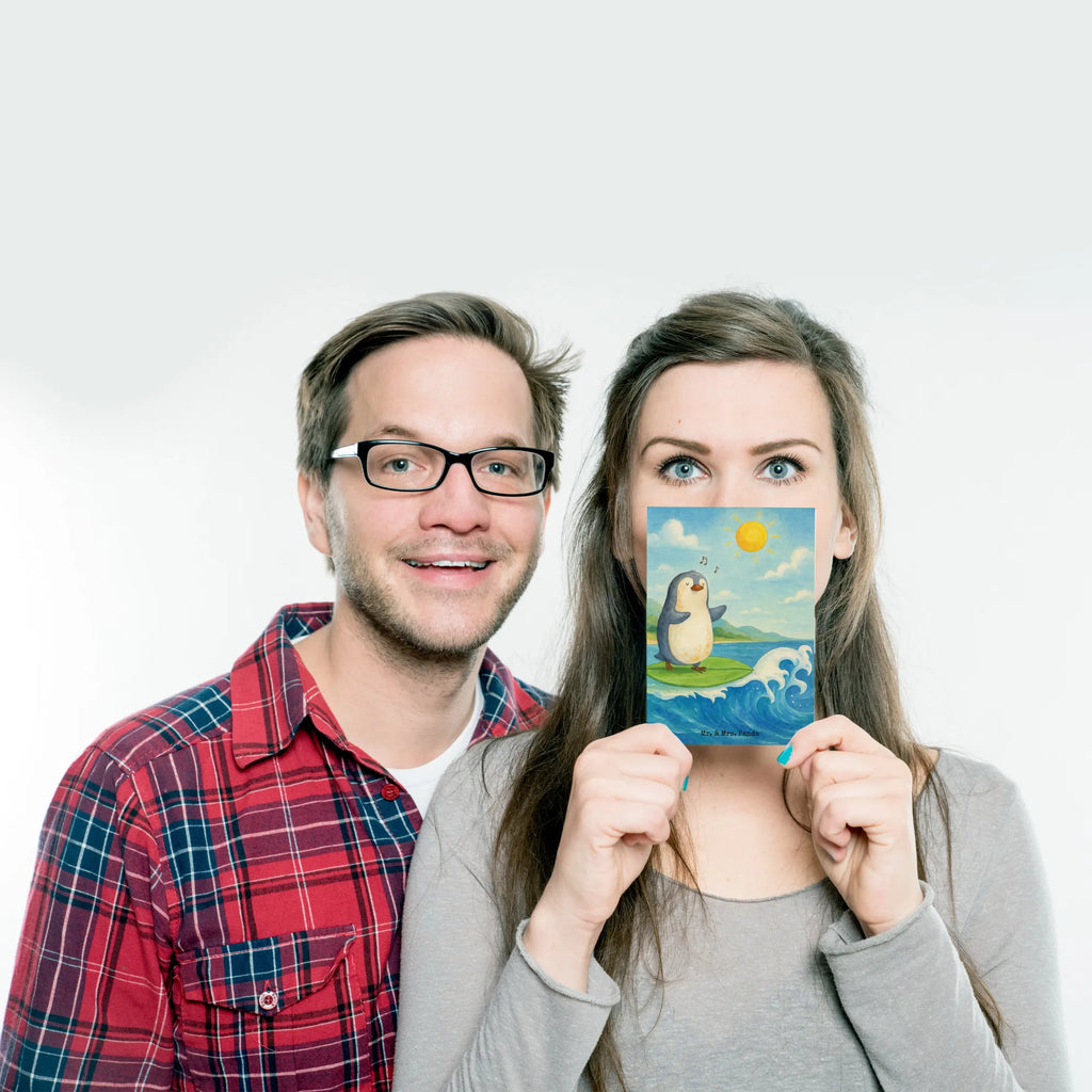 Postcard Penguin surfer Design North Pole, Penguins, penguins, waves, surfing, surfers, wave riding, holidays