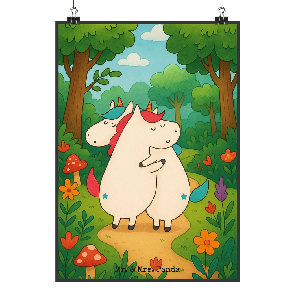 Poster unicorns Embrace Design Poster, Wandposter, Bild, Wanddeko, Küchenposter, Kinderposter, Wanddeko Bild, Raumdekoration, Wanddekoration, Handgemaltes Poster, Mr. & Mrs. Panda Poster, Designposter, Kunstdruck, Posterdruck, Einhorn, Einhörner, Einhorn Deko, Unicorn, Freundinnen, Freundin, BFF, Schwester, Schwestern, Familie, Geschwister, Sister, Liebe