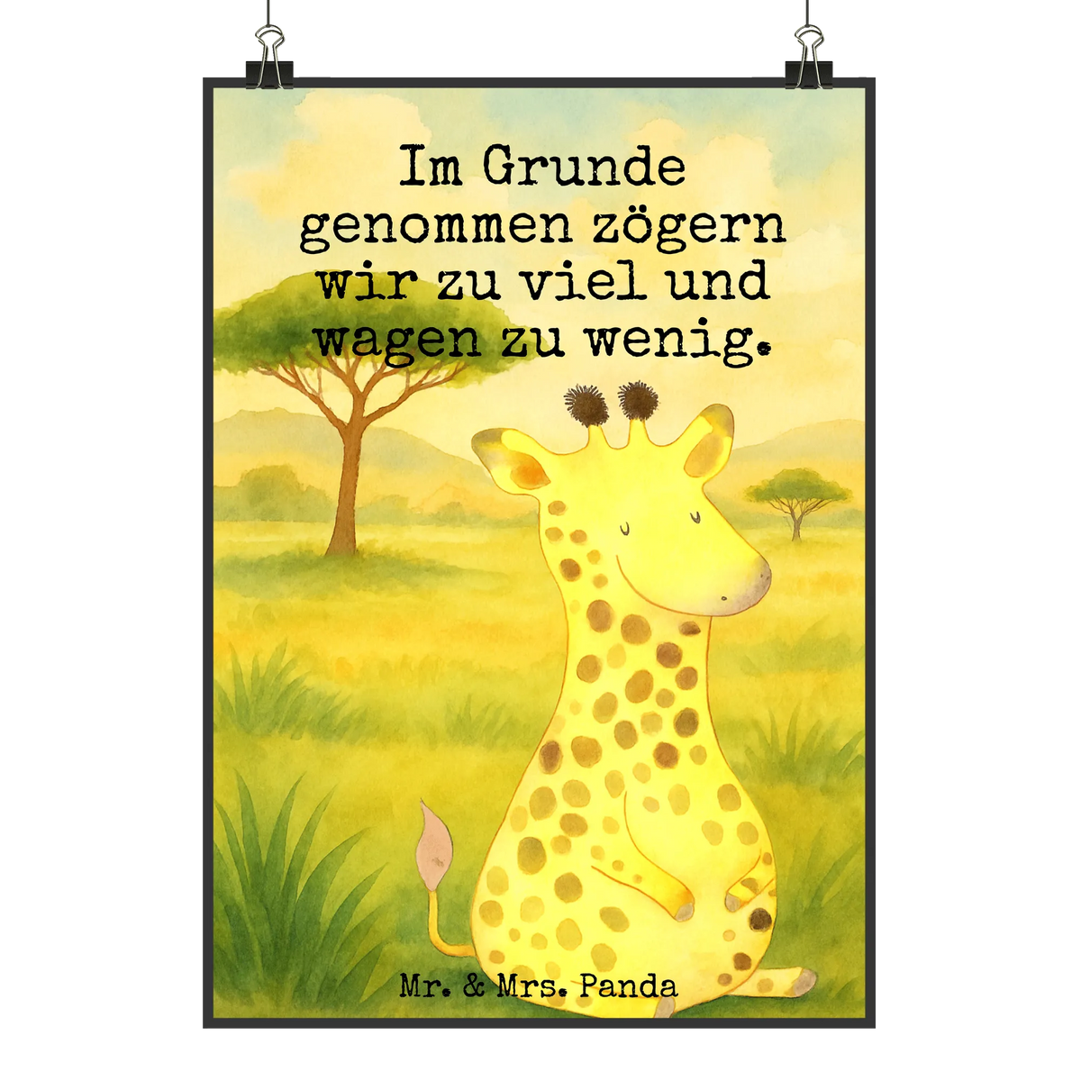 Plakat żyrafa Zadowolony Design Afryka, dzikie zwierzęta