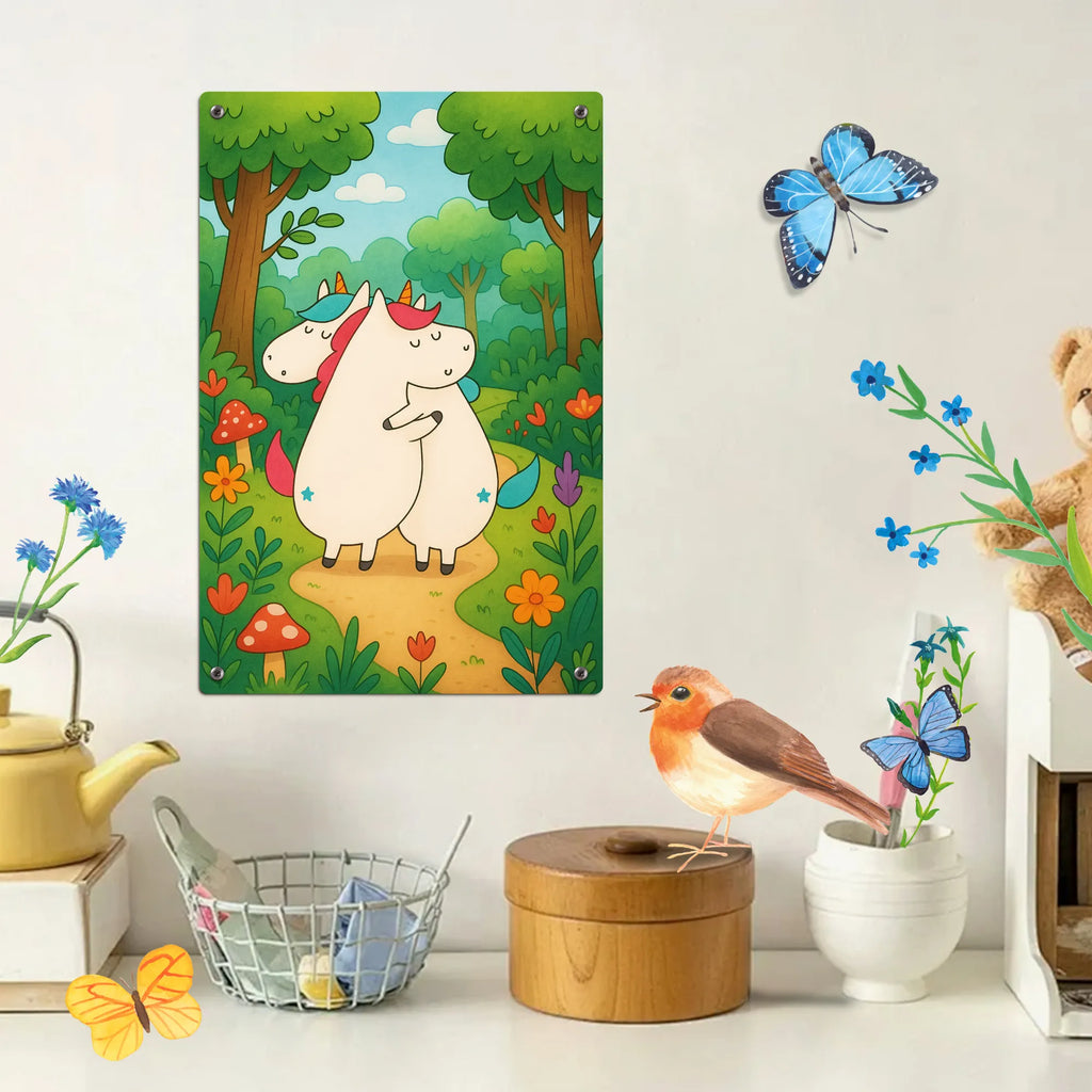 Metalowy szyld do malowania po numerach Jednorożce Przytulanie Design Jednorożec, jednorożce, dekoracje jednorożca, jednorożec