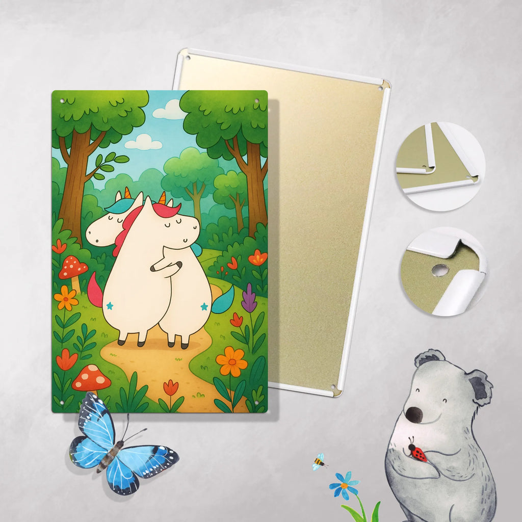 Metalowy szyld do malowania po numerach Jednorożce Przytulanie Design Jednorożec, jednorożce, dekoracje jednorożca, jednorożec