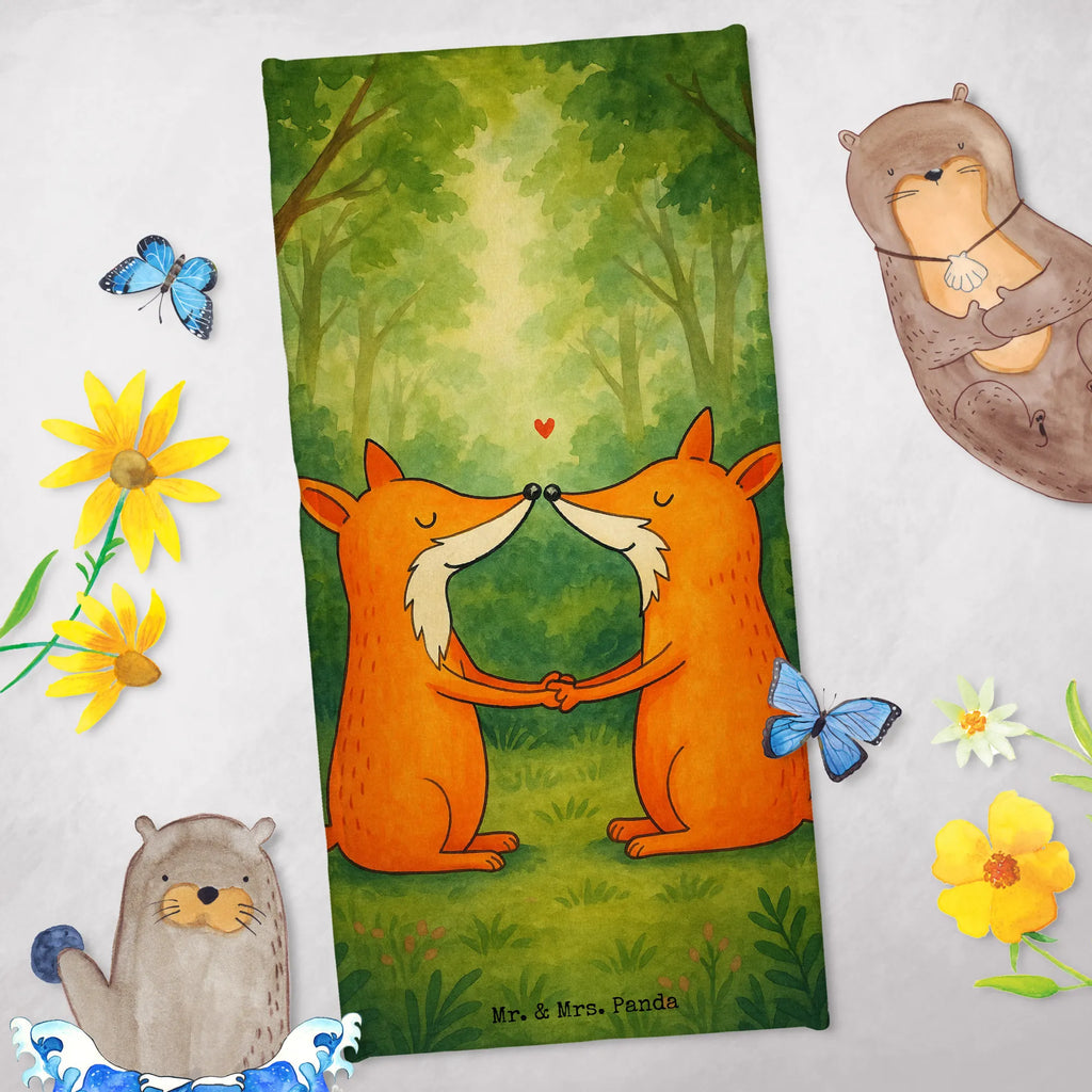 Hand towel foxes Love Design Strandtuch, Kinder Handtuch, Duschtuch, Badetuch, Saunatuch, Fuchs, Freund, Liebe, Liebespaar, Paar, Füchse, Freundin, Fox, Ehefrau, Liebesbeweis, Ehemann, Ehe, Partner, Verlobte