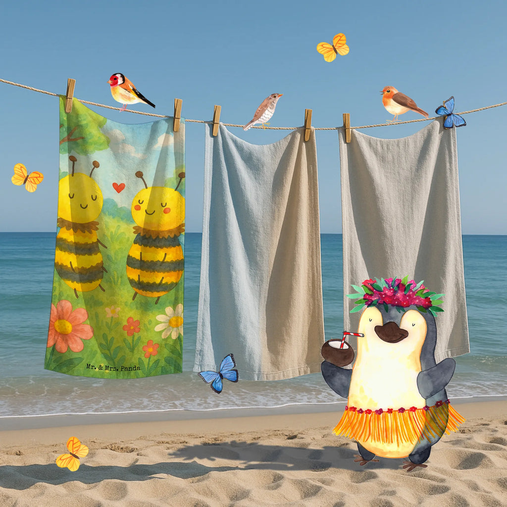 Hand towel bee In love Design Duschtuch, Badetuch, Strandtuch, Saunatuch, Kinder Handtuch, Biene, Wespe, Hummel