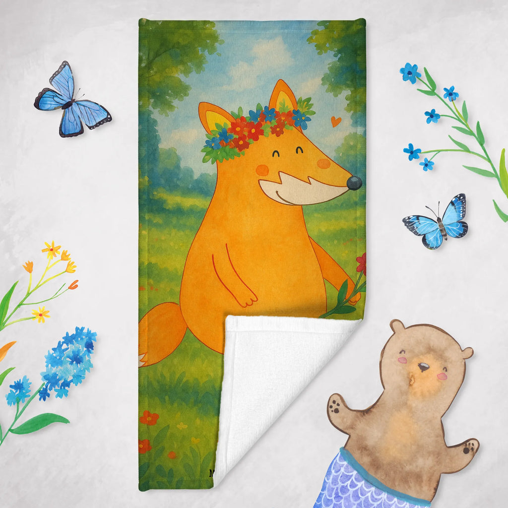 Hand towel Fox Flower Design Duschtuch, Badetuch, Strandtuch, Saunatuch, Kinder Handtuch, Fuchs, Füchse, Fox, Liebe, Freundin, Fuchsmädchen, Blumenmädchen, Freundinnen, Liebesbeweis, Blume, Blumen, Motivation, Freude, ich, mich, Selbstliebe