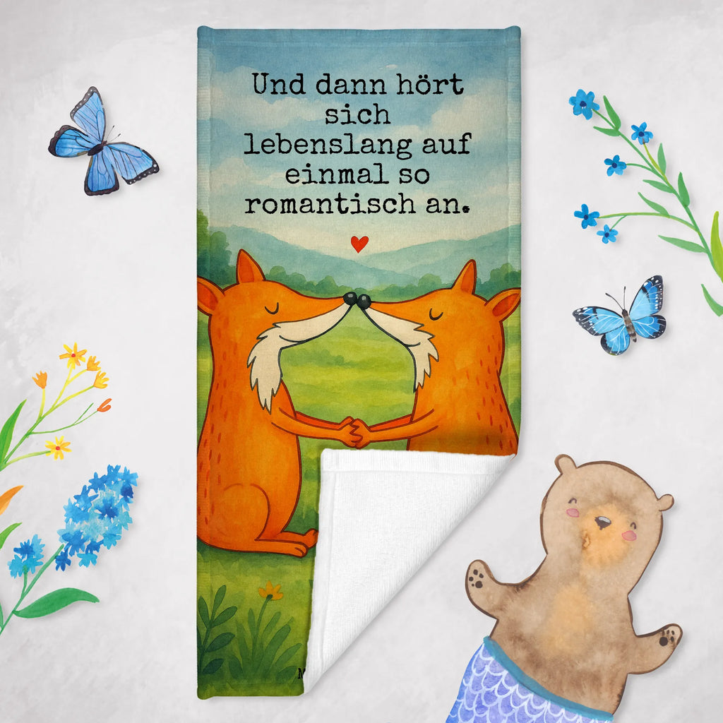 Hand towel foxes Love Design Strandtuch, Kinder Handtuch, Duschtuch, Badetuch, Saunatuch, Fuchs, Freund, Liebe, Liebespaar, Paar, Füchse, Freundin, Fox, Ehefrau, Liebesbeweis, Ehemann, Ehe, Partner, Verlobte