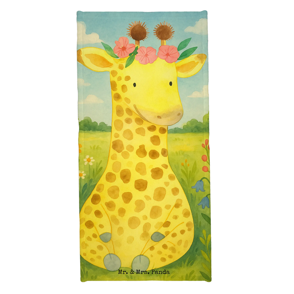 70 x 140 ręcznik żyrafa Wieniec kwiatów Design Duschtuch, Badetuch, Strandtuch, Saunatuch, Kinder Handtuch, Afrika, Wildtiere, Giraffe, Blumenkranz, Abenteurer, Selbstliebe, Freundin