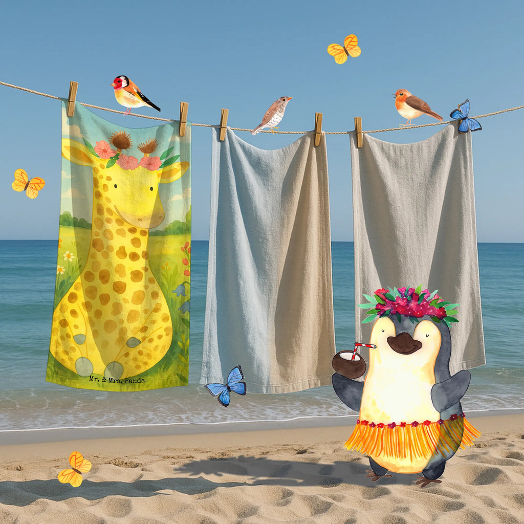 70 x 140 ręcznik żyrafa Wieniec kwiatów Design Duschtuch, Badetuch, Strandtuch, Saunatuch, Kinder Handtuch, Afrika, Wildtiere, Giraffe, Blumenkranz, Abenteurer, Selbstliebe, Freundin