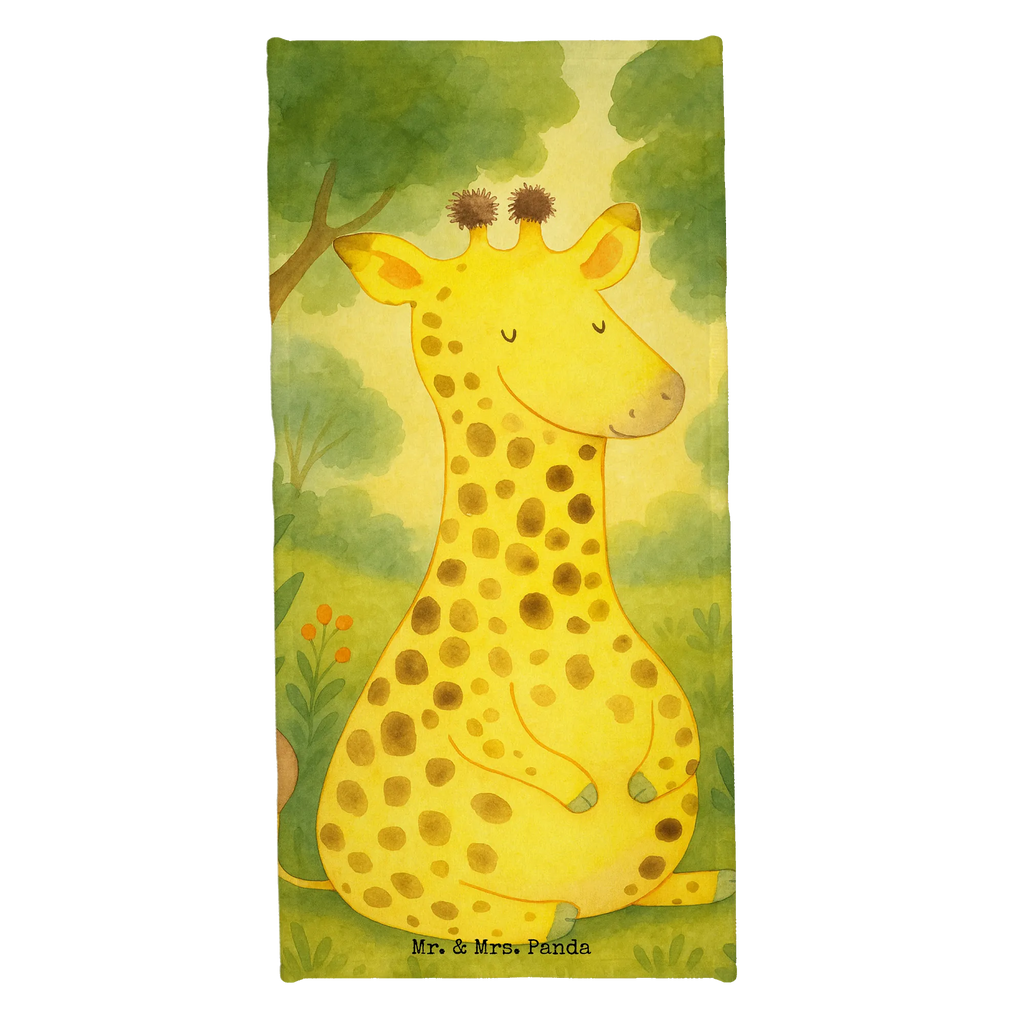Hand towel giraffe Satisfied Design Duschtuch, Badetuch, Strandtuch, Saunatuch, Kinder Handtuch, Afrika, Wildtiere, Giraffe, Zufrieden, Glück, Abenteuer