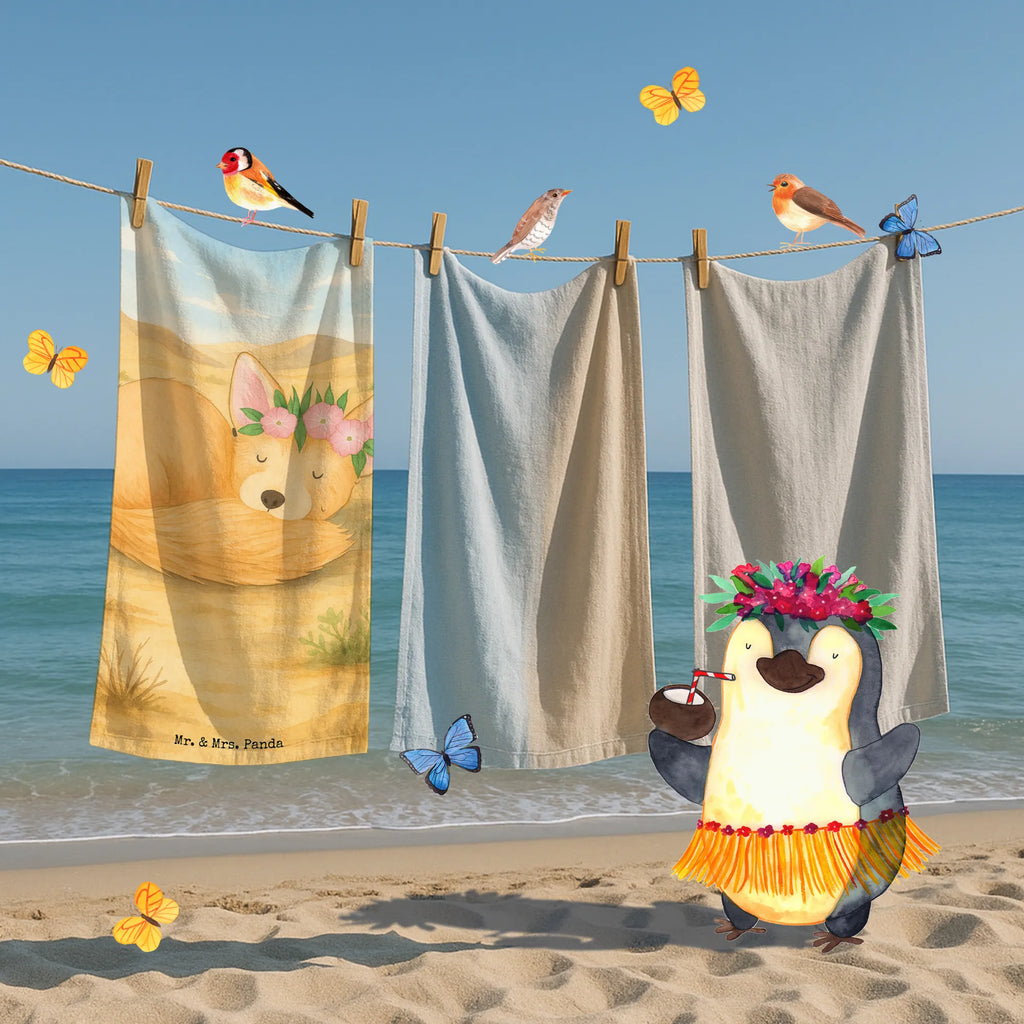 70 x 140 ręcznik lis pustynny kwiaty Design Duschtuch, Badetuch, Strandtuch, Saunatuch, Kinder Handtuch, Afrika, Wildtiere, Wüste, Wüstenfuchs, Blumen, Blumenkranz, Glücklich