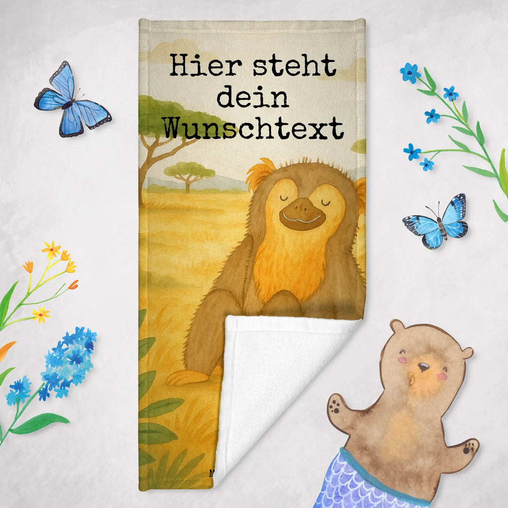 Personalisiertes Badehandtuch Affe Design Badetuch mit Namen, Personalisiertes Badetuch, Kinder Handtuch mit Namen, Saunatuch mit Namen, Duschtuch mit Namen, Personalisiertes Handtuch, Strandtuch mit Namen, Afrika, Wildtiere, Selfcare, Affen, Äffchen, Respekt, Selbstachtung, Liebe, Motivation, Affe, Selbstbewusstsein, Selbstliebe