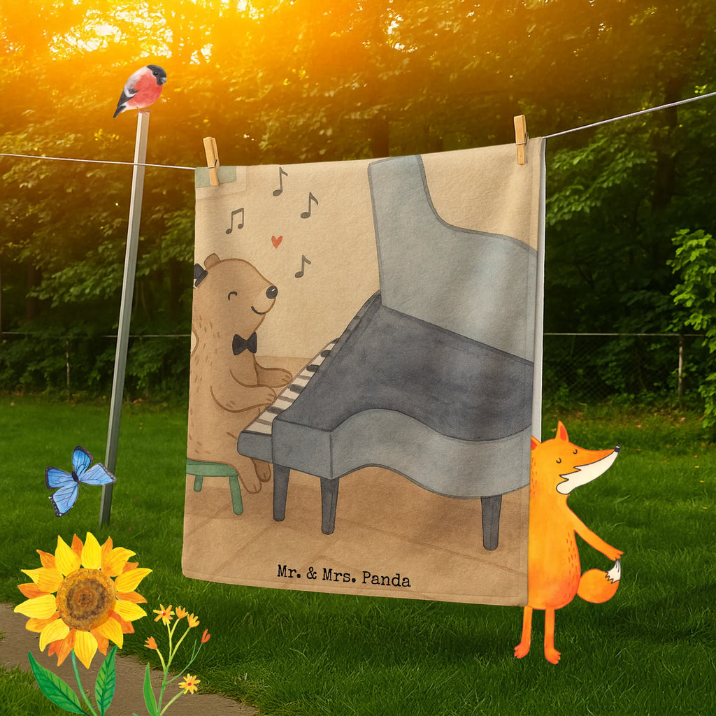 Spersonalizowany ręcznik kąpielowy niedźwiedź fortepian Design Personalisiertes Handtuch, Badetuch mit Namen, Kinder Handtuch mit Namen, Duschtuch mit Namen, Strandtuch mit Namen, Personalisiertes Badetuch, Saunatuch mit Namen, Instrumente, Geschenke Musiker, Musikliebhaber, Konzert, Klassik, Bär, Klavier, Pianist, Flügel