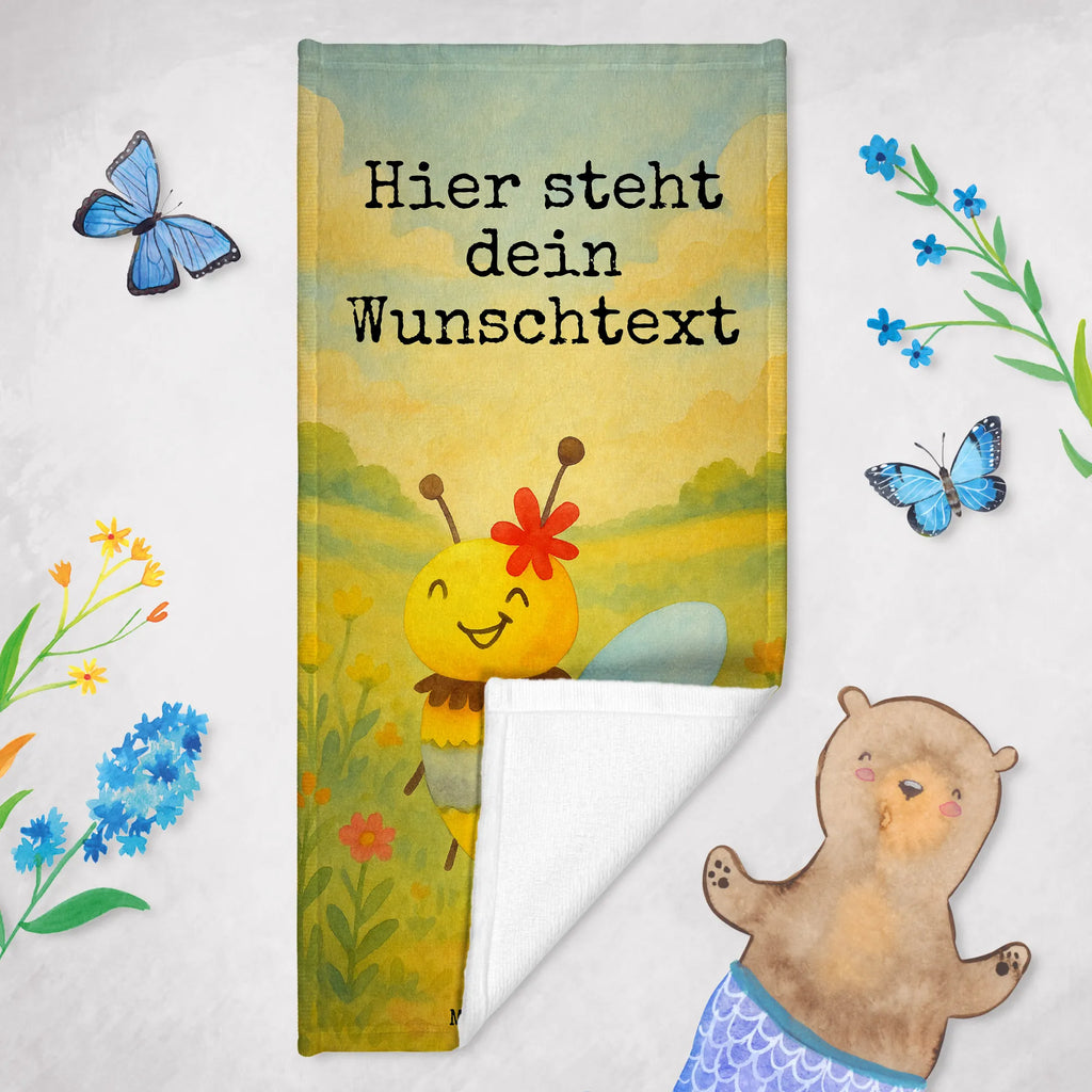 Personalized Bath Towel bee flower Design Kinder Handtuch mit Namen, Duschtuch mit Namen, Badetuch mit Namen, Saunatuch mit Namen, Personalisiertes Handtuch, Strandtuch mit Namen, Personalisiertes Badetuch, Biene, Wespe, Hummel