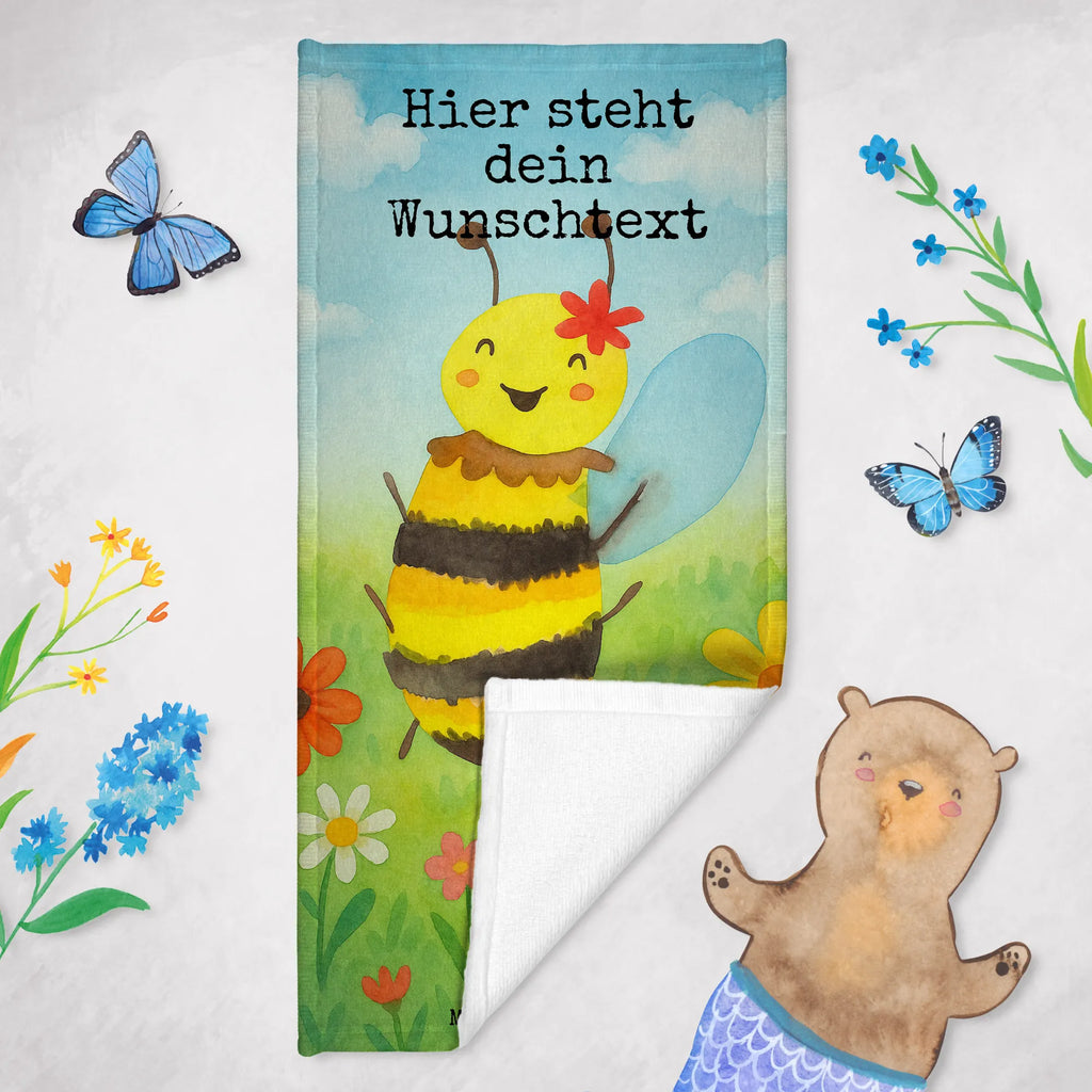 Personalisiertes Badehandtuch Biene Happy Design Personalisiertes Handtuch, Personalisiertes Badetuch, Strandtuch mit Namen, Duschtuch mit Namen, Badetuch mit Namen, Kinder Handtuch mit Namen, Saunatuch mit Namen, Biene, Wespe, Hummel