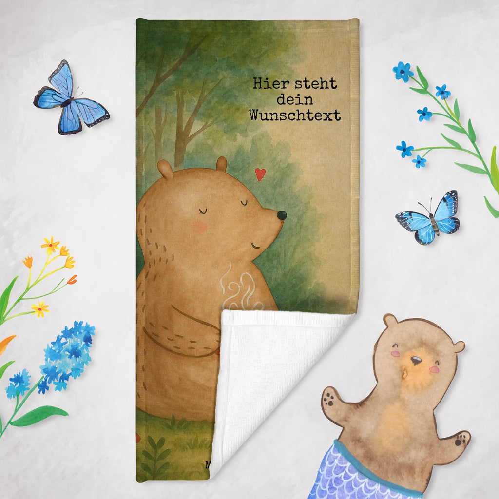 Personalized Bath Towel bear Coffee Design Personalisiertes Badetuch, Strandtuch mit Namen, Badetuch mit Namen, Saunatuch mit Namen, Duschtuch mit Namen, Personalisiertes Handtuch, Kinder Handtuch mit Namen, Bär, Teddy, Teddybär, Welt retten, guten Morgen, Coffee, Bären, Motivation, Kaffee, Welt erobern, Morgenroutine